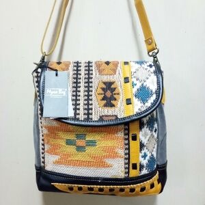 NWT Myra Bag Co Leather & Tapestry Purse